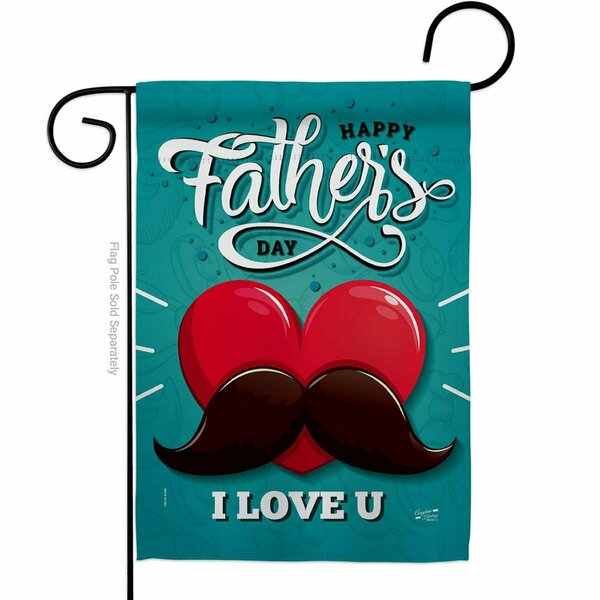 Patio Trasero Dad Mustache Family Father Day 13 x 18.5 in. Double-Sided Decorative Vertical Garden Flags for PA3920162